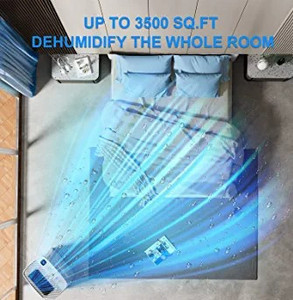 lot 54093 image: Dehumidifier 3500 Sq. Ft 50 Pint BRITSOU Dehumidifiers for Home Basements Bedroom  Quiet Dehumidifier for Medium to Large Room with Drain Hose  Dry Clothes Mode  Intelligent Humidity Control with Auto Shut Off