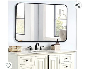 lot 54101 image: Forbath Black Bathroom Mirror, 26 X 38