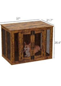 lot 54125 image: Irontar Dog Crate, Rustic Brown