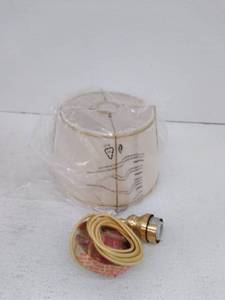 lot 54133 image: Ella Gancz Mini Pendant Light With Linen Shade, Gold