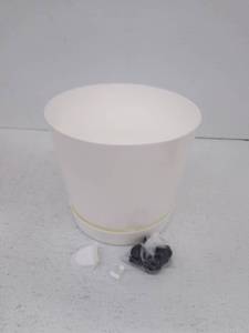 lot 54135 image: 9H x 12W Planter with Wheels, (Pegs on Base Broken)