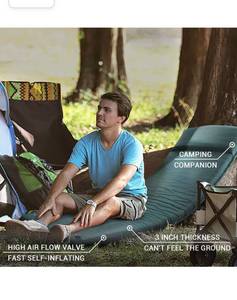 lot 54136 image: INVOKER Camping Sleeping pad, 3inch Ultra Thick Memory Foam Self Inflating