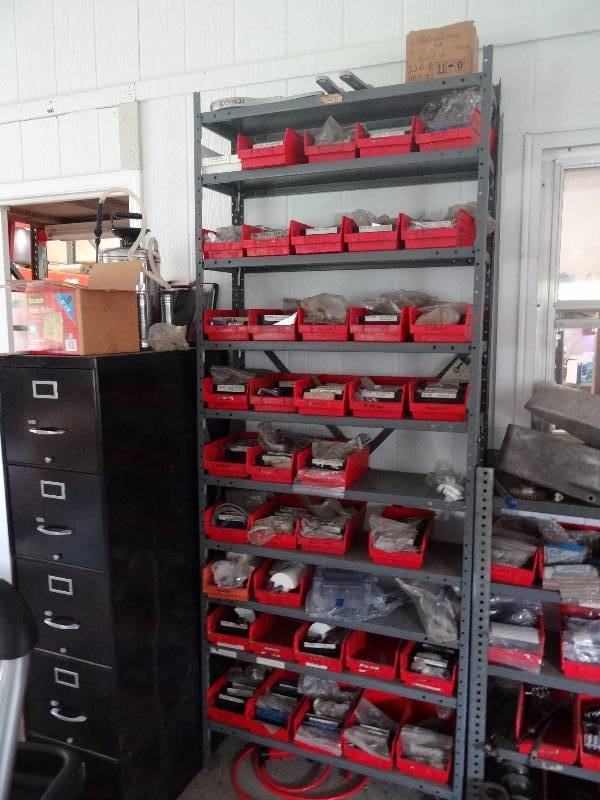 lot 341 image: Contents Of Shelves, Lots Of Hard To Find Meat Processing Equipment Parts