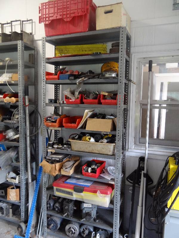 lot 347 image: Contents Of Shelves, Lots Of Hard To Find Meat Processing Equipment Parts