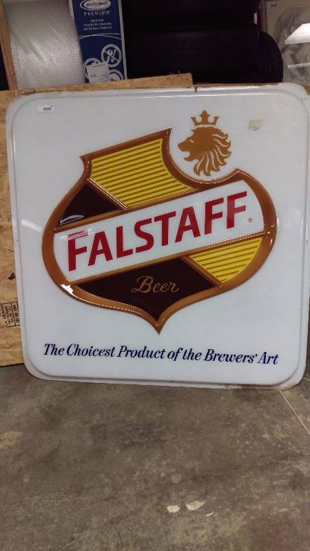 lot 116 image: Large Hard Plastic Falstaff Beer Sign