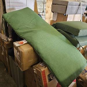 lot 47006 image: Green Long Outdoor Bench Seat Cushion