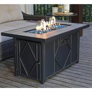 lot 47023 image: HEATMAXX 42 in. 60 000BTU Fire Pit Propane Gas Fire Pit Table Rectangular Tabletop-Retail-$411.23