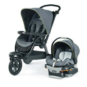 lot 47027 image: Chicco Activ3 Jogging Travel System Stroller with KeyFit 30 Infant Car Seat - Solar (Grey)-Retail-$579.99