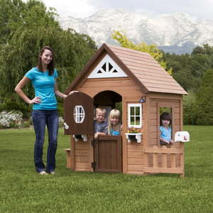 lot 47040 image: Backyard Discovery Aspen Wooden Cedar Playhouse-Retail-$499.00