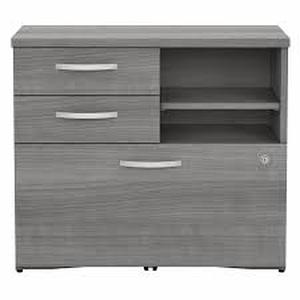 lot 47009 image: Studio C Office Storage Cabinet with Drawers in Platinum Gray - Engineered Wood-Retail-$412.05