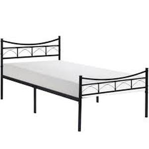 lot 47015 image: Victorian Bed Frame ��Black Metal Frame��Twin Size, 39 W, Carbon Steel Platform Bed with Headboard and Footboard-Retail-$126.00