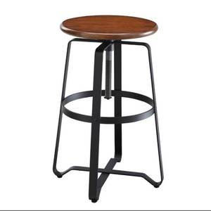 lot 2504 image: Smythson Adjustable Counter Height Barstool ChestnutBlack