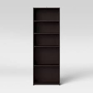 lot 2509 image: 5-Shelf Bookcase Espresso Finish - Room Essentials