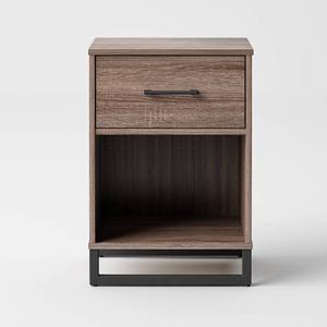 lot 2525 image: Mixed Material Nightstand Gray - Room Essentials