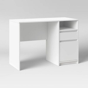 lot 2534 image: Writing Desk with Drawers White Finish - Room Essentials