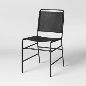 lot 5512 image: Ward Sling Metal Dining Chair Black Faux Leather