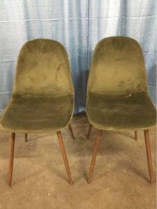 lot 5515 image: 2 Olive Green Dining Chairs