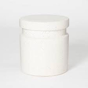 lot 5521 image: Murray Round Ceramic End Table - White