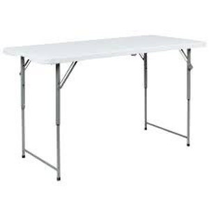 lot 5524 image: Adjustable Height 4 Foot Banquet Foldable Table