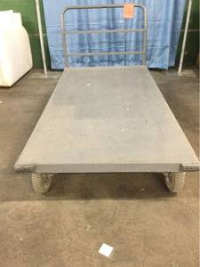 lot 5525 image: Metal Rolling Flatbed Cart 70in x 36in