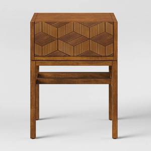 lot 5552 image: Tachuri Geometric Front Accent Table Brown Threshold