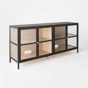 lot 7509 image: Crystal Cove Glass TV Stand for TVs up to 59 Inches
