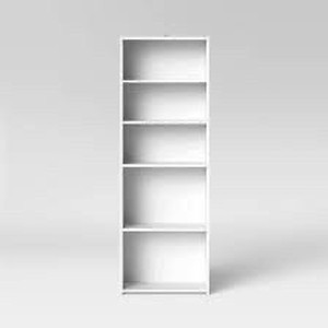 lot 7515 image: 5 Shelf Bookcase White Finish - Room Essentials