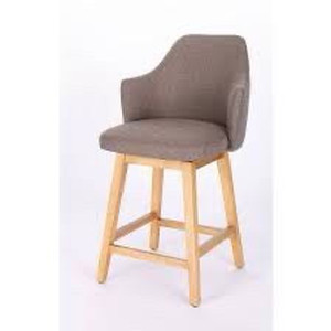 lot 7521 image: Kinston Swivel Curved Back Upholstered Counter Barstool