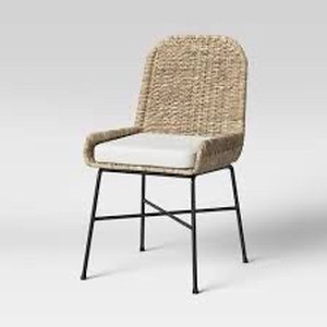 lot 7522 image: Avon Woven Dining Chair With Cushion