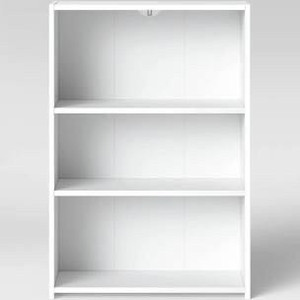 lot 7533 image: 3 Shelf Bookcase White Finish - Room Essentials