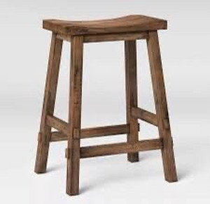 lot 7539 image: Halifax Farmhouse Wood Counter Height Barstool