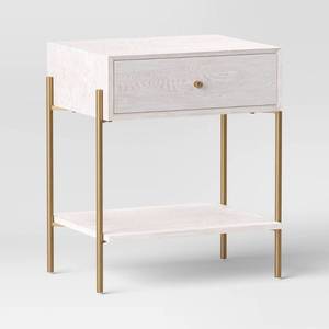 lot 7540 image: Natural Luxe Accent Table With Drawer