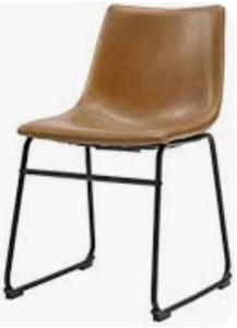 lot 7541 image: Walker Edison Faux Leather Armless Dining Chair