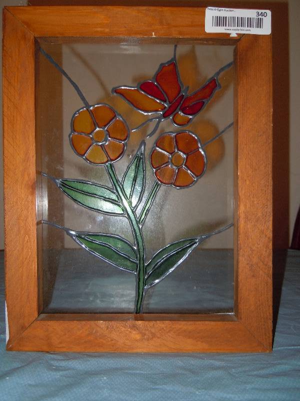 lot 340 image: Stained Glass Wall Dcor