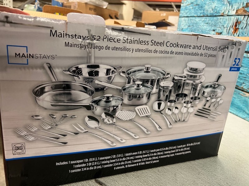 Mainstays 10-Piece Cookware Set, Stainless Steel
