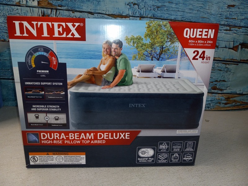 Intex 24 Dream Lux Pillow Top Dura Beam Airbed Mattress with Internal Pump Queen Retail 80 Chest Freezer Wicker Outdoor Dining Chairs Gun Case Craftsman Gas Trimmers Tonneau Cover 24 In High