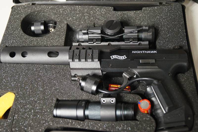 lot 6005 image: Walther NIghtHawk Loaded up with Lazer and Scope