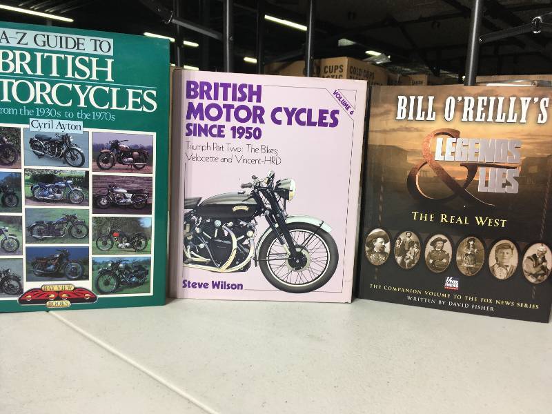 lot 6072 image: Brittish Motor Cycles and legends and Lies books