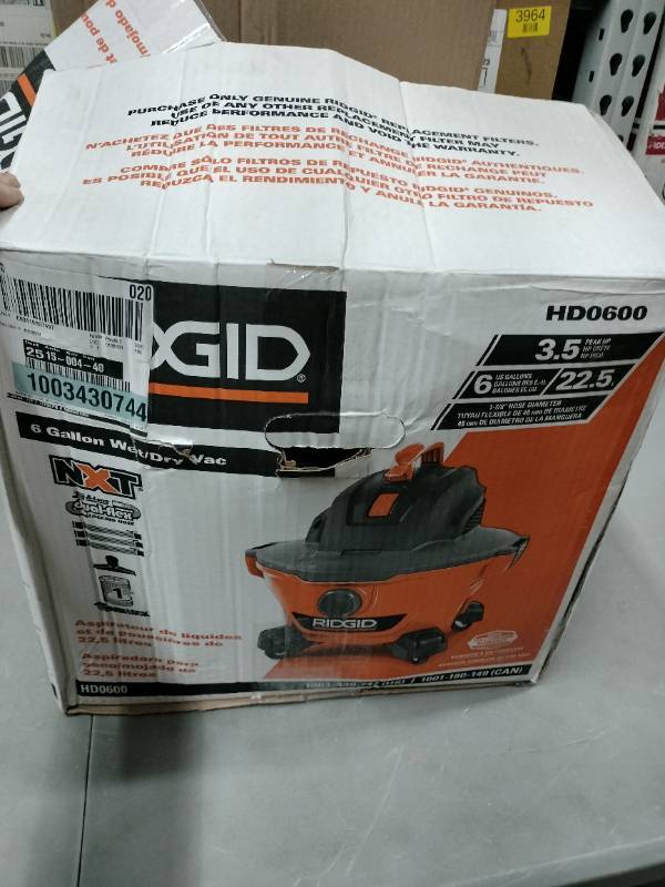 RIDGID 6 Gal. 3.5-Peak HP NXT Wet/Dry Shop Vacuum with Filter