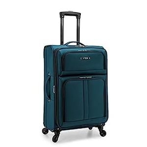 lot 1445 image: U.S. TRAVELER Anzio Softside Expandable Spinner Luggage, Teal, Checked-Medium 26-Inch (B084LNKHPJ)