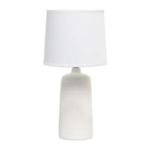 lot 1499 image: Simple Designs - Textured Linear Ceramic Table Lamp - Off white