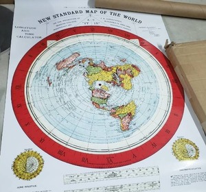 lot 2126 image: Gleason New Standard Map Of Flat Earth Novelty Gag Poster