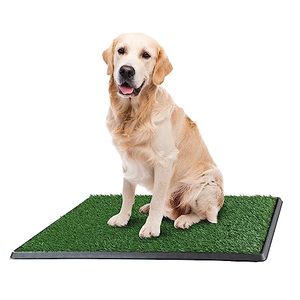 lot 2127 image: Artificial Grass Puppy Pee Pad for Dogs and Small Pets - 20x30 Reusable 3-Layer Training Potty Pad with Tray - Dog Housebreaking Supplies by PETMAKER