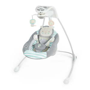 lot 2134 image: Ingenuity InLighten Baby Swing Easy-Fold Frame Swivel Infant Seat Lights - Landry the Lion (Unisex)