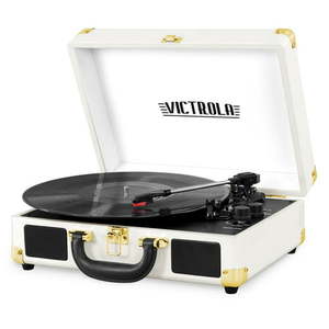 lot 2172 image: Victrola Bluetooth Suitcase Record Player with 3-Speed Turntable