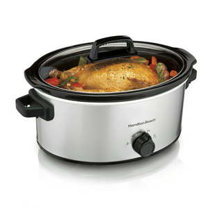 lot 2190 image: Hamilton Beach Slow Cooker Large Capacity Serves 7 6 Quarts Silver 33665