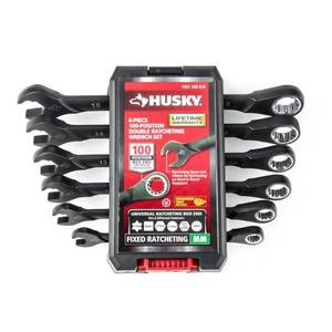 lot 3004 image: Husky 100-Position MM Double Ratcheting Wrench Set (6-Piece)