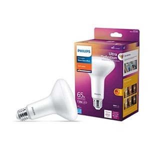 lot 3005 image: Philips LED Flicker-Free Frosted Dimmable BR40 Light Bulb - EyeComfort Technology - 800 Lumen - Soft White (2700K) - 10W65W - E26 Base - Title 20 Certified - Ultra Definition - Indoor