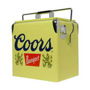 lot 5223 image: Coors Banquet Retro Ice Chest Beverage Cooler with Bottle Opener, 14 Quart