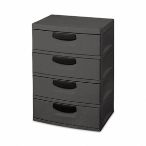 lot 3029 image: Sterilite 4 Drawer Unit Plastic Flat Gray